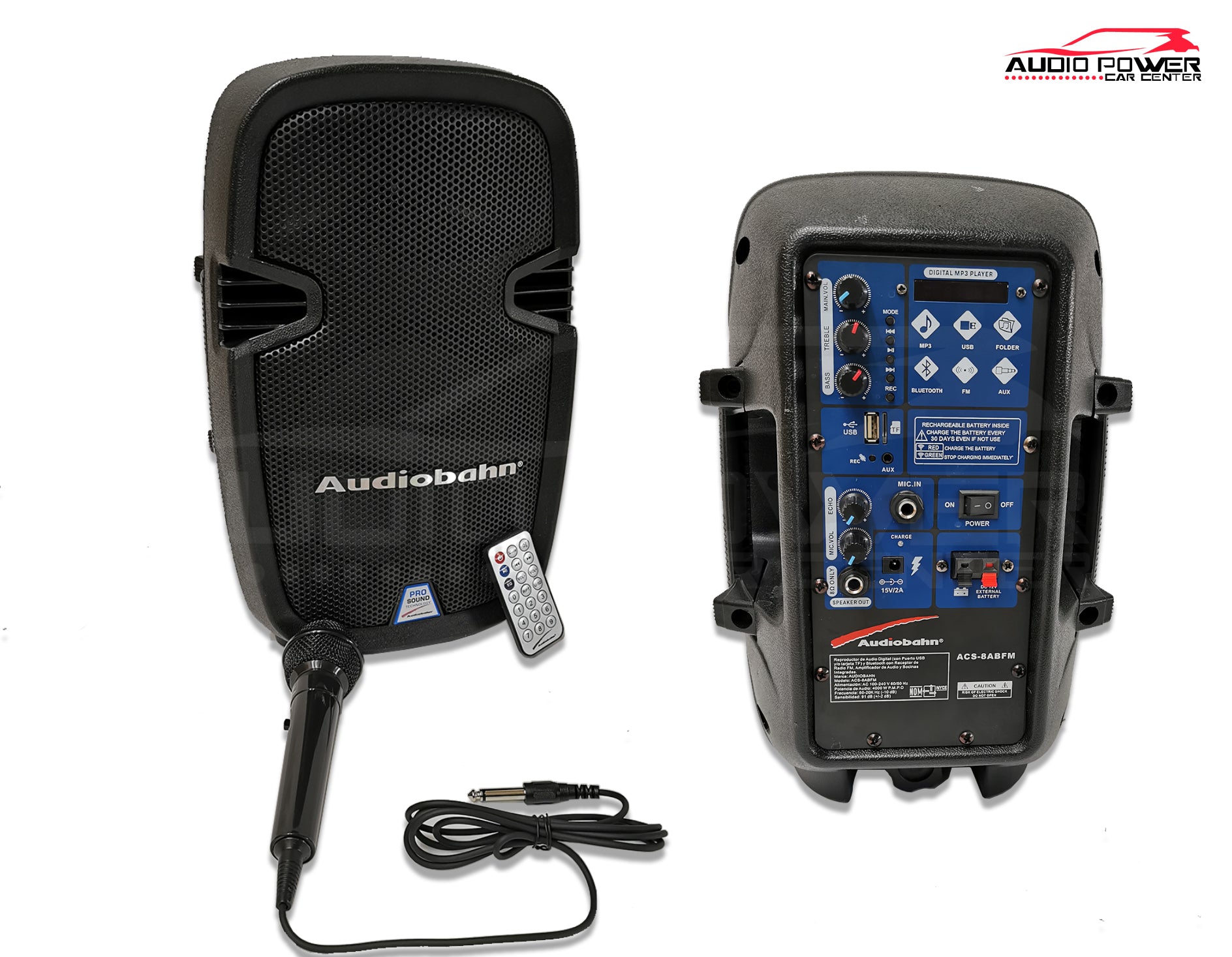 en voz alta Pulido fuego Audiobahn ACS-8ABFM Bocinas – Audio Power Mobile Shop SA de CV